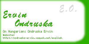 ervin ondruska business card